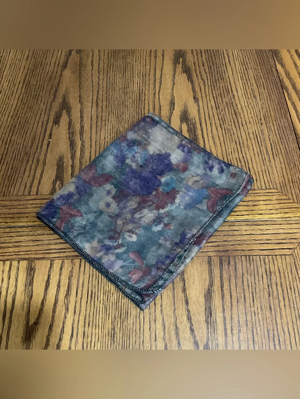 Multicolor Reversible Floral/Plaid Scarf